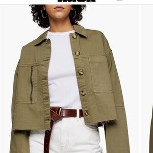 TOPSHOP Jones Crop Utility Shirt Jacket